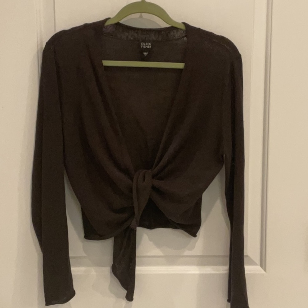 Eileen Fisher Chocolate Knit Cardigan Medium